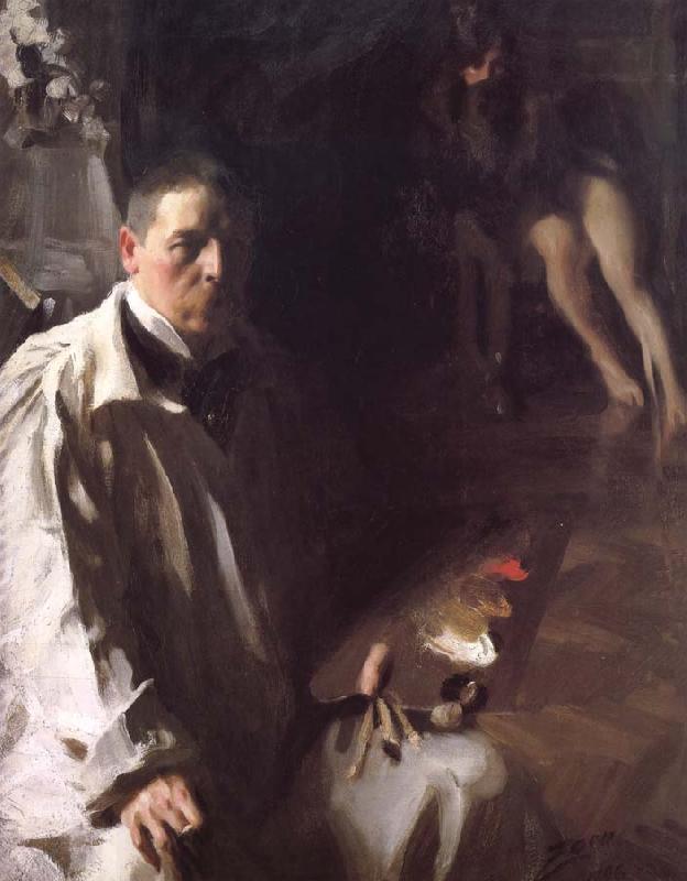 Anders Zorn Sailvportratt med modell(Self-portrait with a model) China oil painting art
